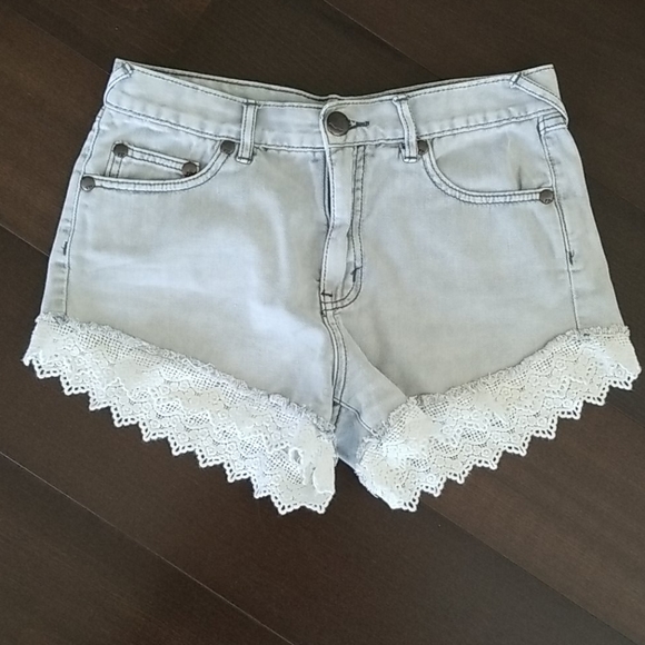 Free People Lace Trim Shorts
